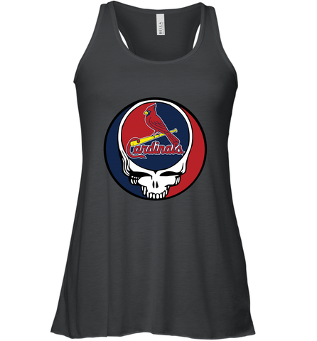 St Louis Cardinals Grateful Dead Baseball Steal Your Face MLB Women's Tank Top Women's Tank Top / Black / XS Women's Tank Top - globaltrendtees