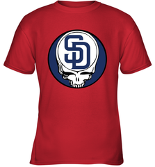San Diego Padres Grateful Dead Baseball Steal Your Face MLB Youth T-Shirt Youth T-Shirt - globaltrendtees