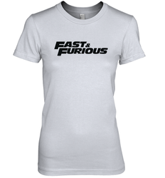 Fast & Furious Flat Black Bold Movie Logo Women's Premium T-Shirt