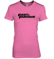 Fast & Furious Flat Black Bold Movie Logo Women's Premium T-Shirt Women's Premium T-Shirt - globaltrendtees