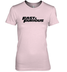 Fast & Furious Flat Black Bold Movie Logo Women's Premium T-Shirt Women's Premium T-Shirt - globaltrendtees