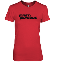 Fast & Furious Flat Black Bold Movie Logo Women's Premium T-Shirt Women's Premium T-Shirt - globaltrendtees