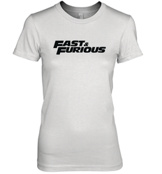 Fast & Furious Flat Black Bold Movie Logo Women's Premium T-Shirt