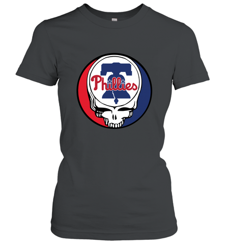 Philadelphia Phillies Grateful Dead Baseball Steal Your Face MLB Women's T-Shirt Women's T-Shirt / Black / S Women's T-Shirt - globaltrendtees