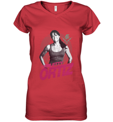 Fast & Furious Letty Ortiz Smiling Portrait Women's V-Neck T-Shirt Women's V-Neck T-Shirt - globaltrendtees