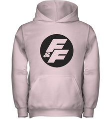 Fast & Furious Negative Space Circle Logo Youth Hooded Sweatshirt Youth Hooded Sweatshirt - globaltrendtees