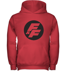 Fast & Furious Negative Space Circle Logo Youth Hooded Sweatshirt Youth Hooded Sweatshirt - globaltrendtees
