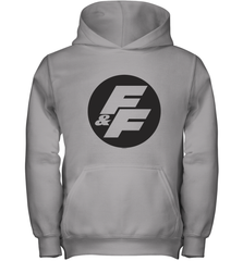 Fast & Furious Negative Space Circle Logo Youth Hooded Sweatshirt Youth Hooded Sweatshirt - globaltrendtees