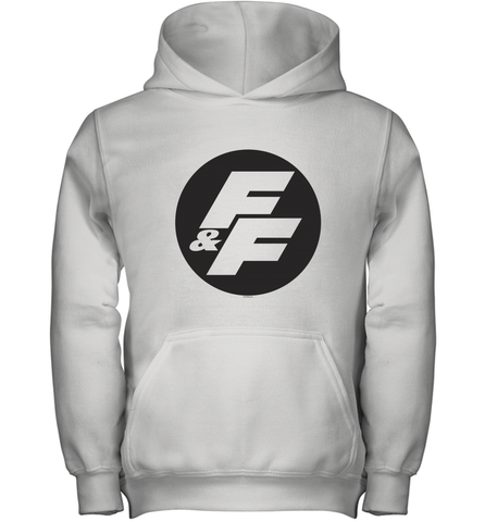 Fast & Furious Negative Space Circle Logo Youth Hooded Sweatshirt Youth Hooded Sweatshirt / White / XS Youth Hooded Sweatshirt - globaltrendtees