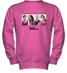 Fast & Furious You Can Have It All Group Shot Panels Black Youth Crewneck Sweatshirt Youth Crewneck Sweatshirt - globaltrendtees