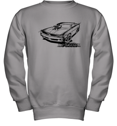 Fast & Furious Dom's Charger with Engine Youth Crewneck Sweatshirt