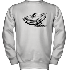 Fast & Furious Dom's Charger with Engine Youth Crewneck Sweatshirt