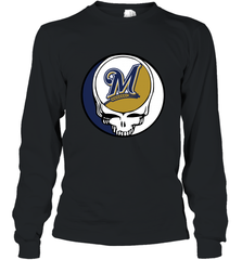 Milwaukee Brewers Grateful Dead Baseball Steal Your Face MLB Long Sleeve T-Shirt Long Sleeve T-Shirt - globaltrendtees