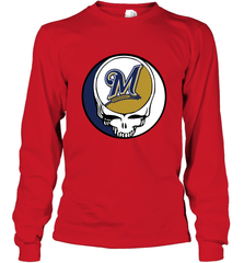 Milwaukee Brewers Grateful Dead Baseball Steal Your Face MLB Long Sleeve T-Shirt Long Sleeve T-Shirt - globaltrendtees