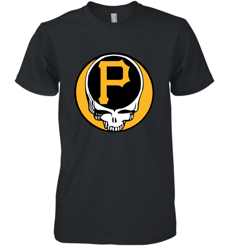 Pittsburgh Pirates Grateful Dead Baseball Steal Your Face MLB Men's Premium T-Shirt Men's Premium T-Shirt / Black / XS Men's Premium T-Shirt - globaltrendtees