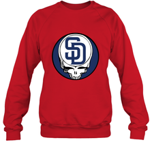 San Diego Padres Grateful Dead Baseball Steal Your Face MLB Crewneck Sweatshirt Crewneck Sweatshirt - globaltrendtees